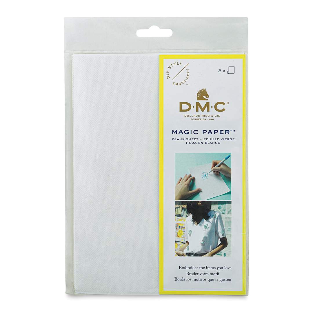 Open in modal - DMC Magic Paper Embroidery - Front of Package of 2 Blank sheets 
