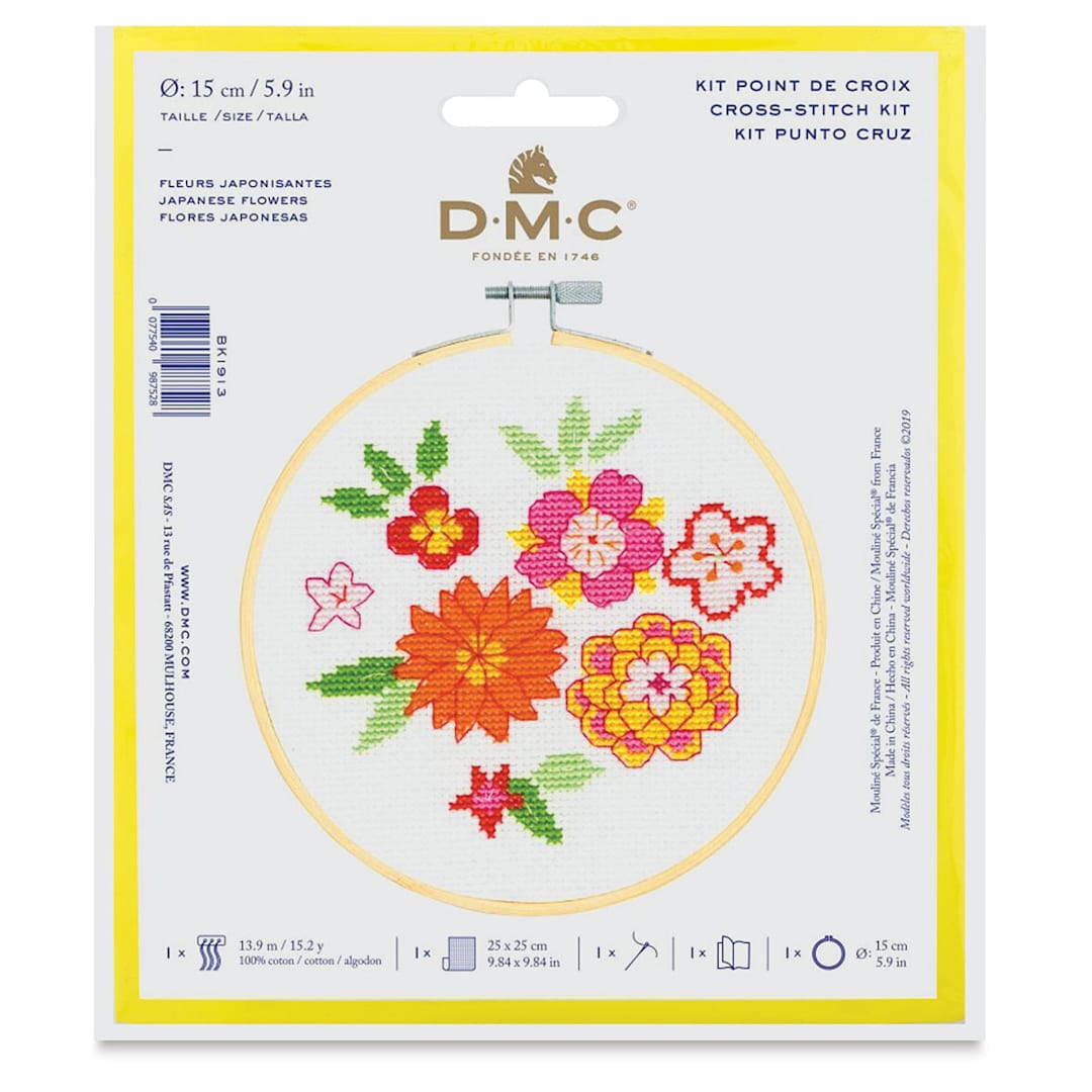 Open in modal - DMC Stitch Kit - Front view of package of Japanese Flowers