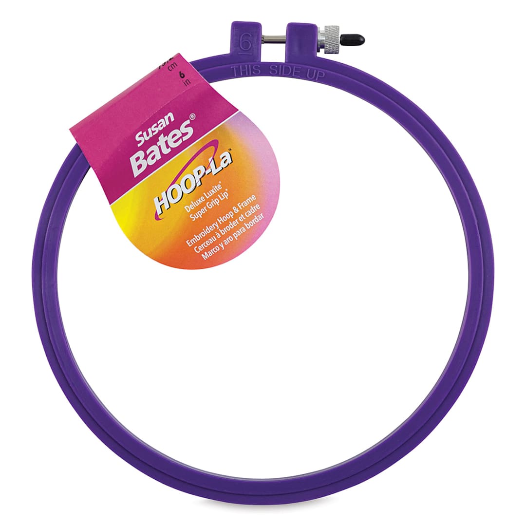 Open in modal - Susan Bates Hoop-La Embroidery Hoop - 6" (Shown in purple.)