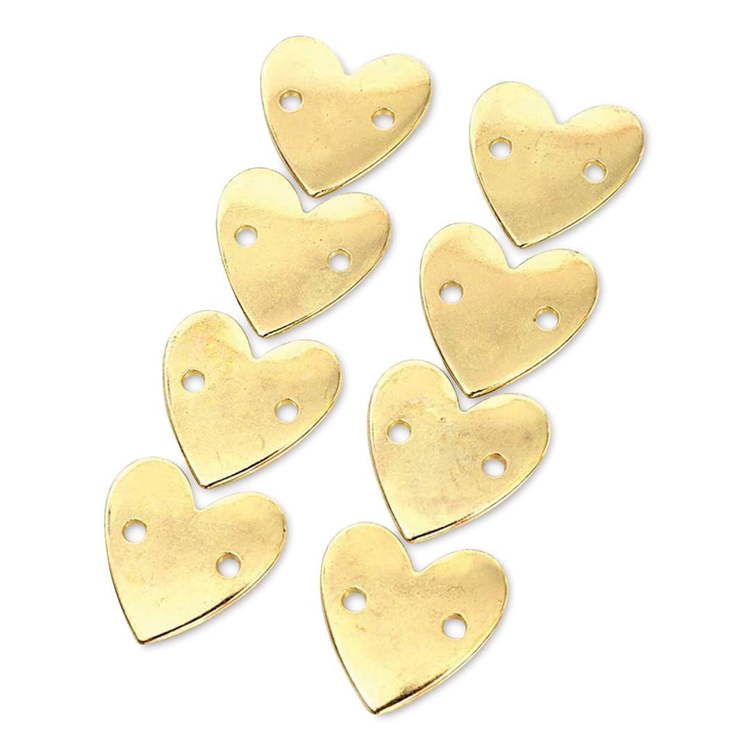 Open in modal - The Hook Nook Project Labels - Sew-On Metal Heart Labels, Package of 8
