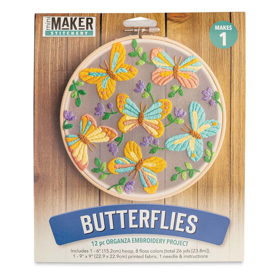 Open in modal - Leisure Arts Organza Embroidery Kit - Butterflies (Front of packaging)