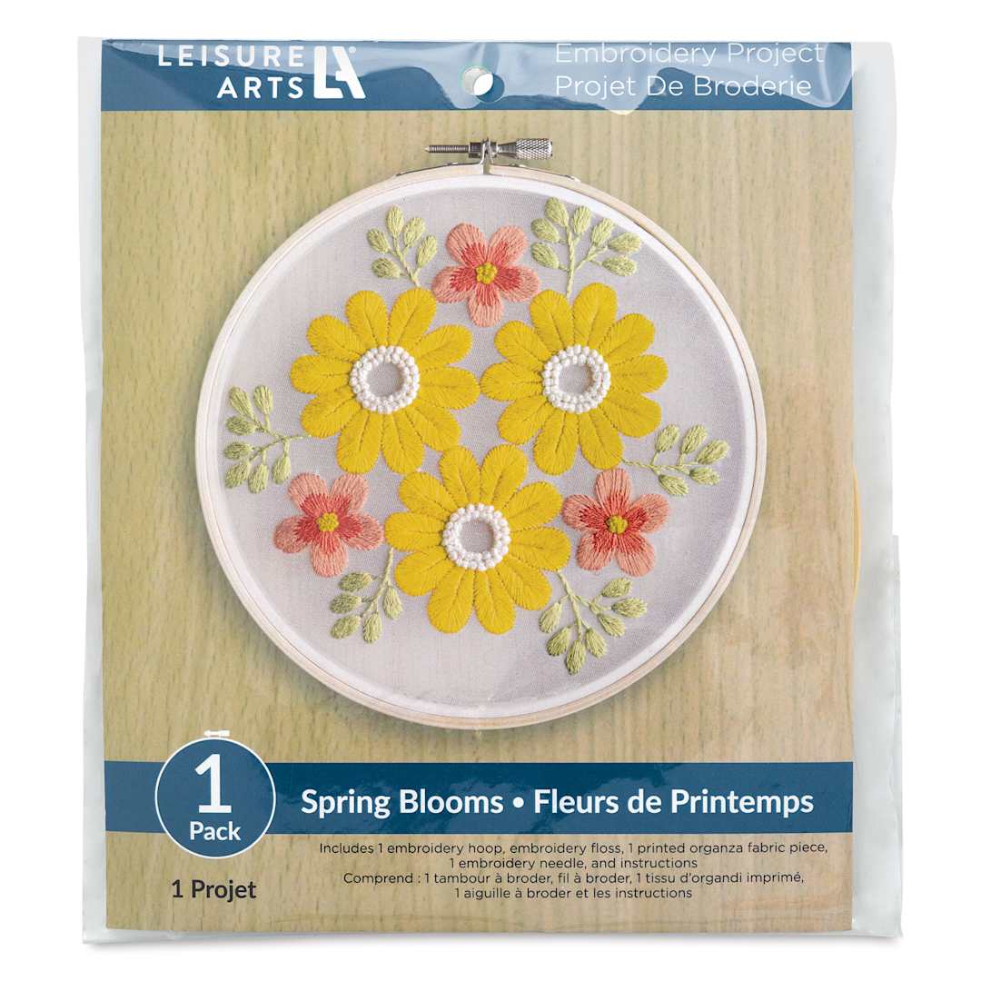 Open in modal - Leisure Arts Organza Embroidery Kit - Spring Blooms, front of the packaging
