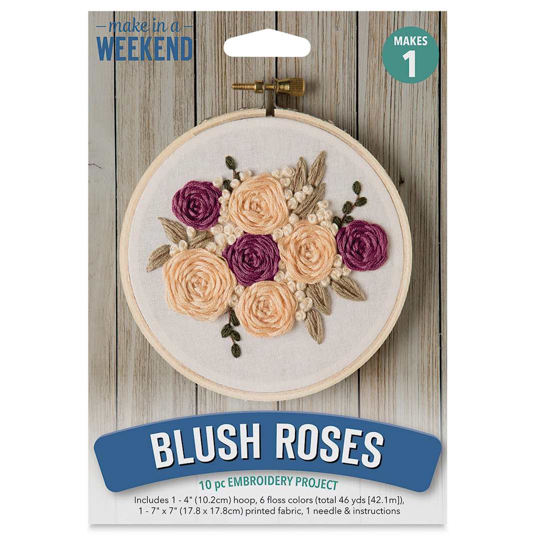 Open in modal - Leisure Arts Embroidery Kit - Blush Rose, front of the packaging