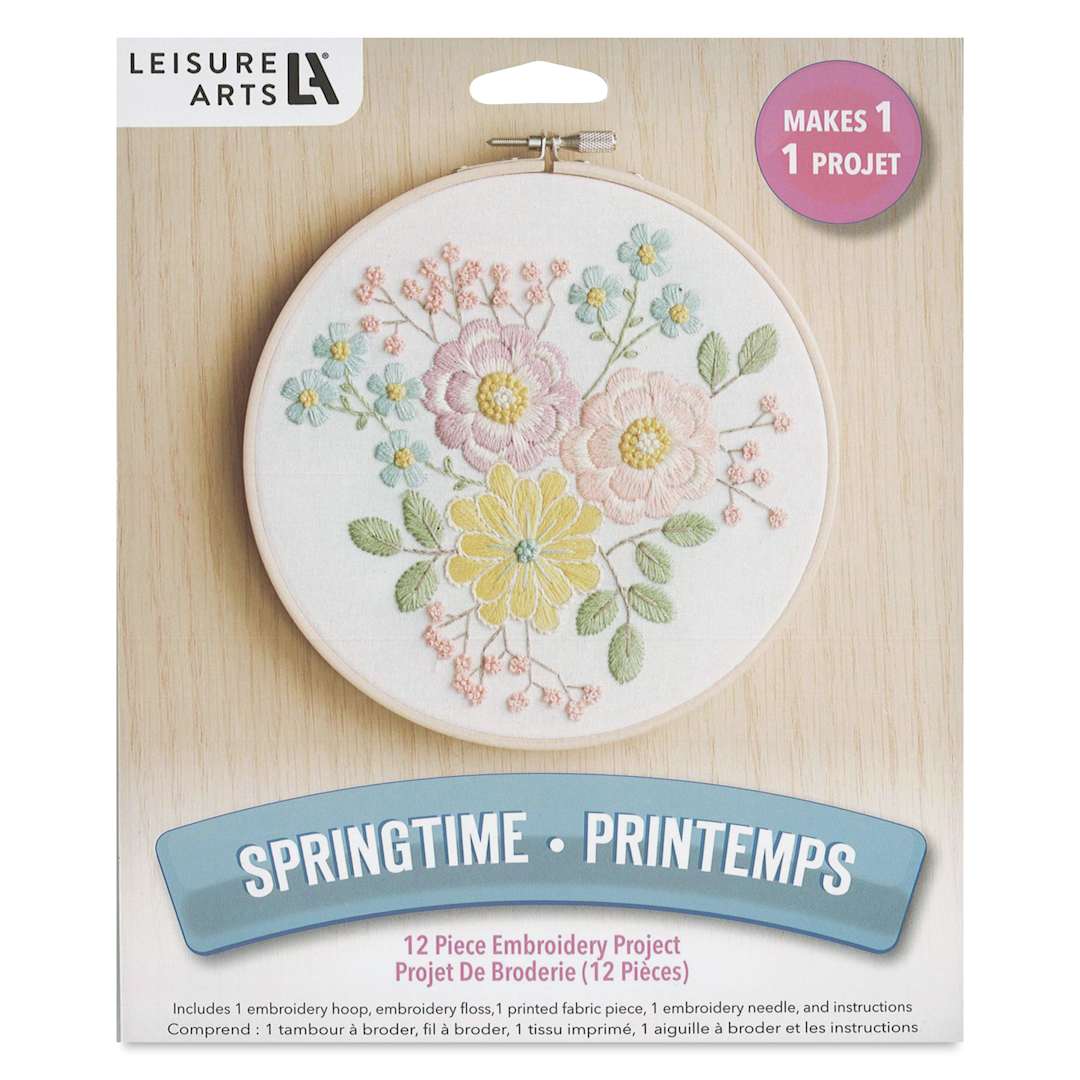 Open in modal - Leisure Arts Embroidery Kit - Springtime, 6", front of the packaging