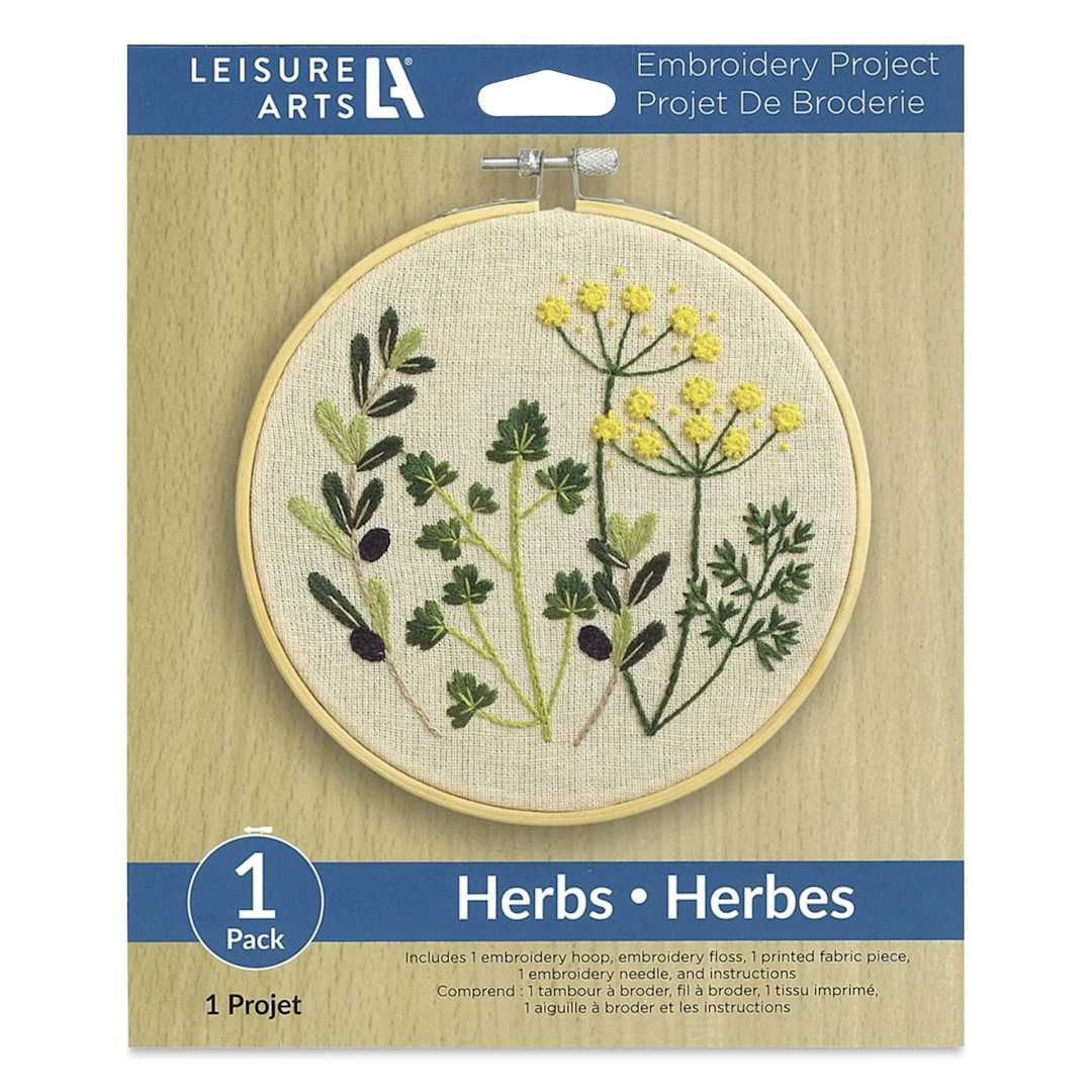 Open in modal - Leisure Arts Embroidery Kit - Herbs, 6" - front of packaging