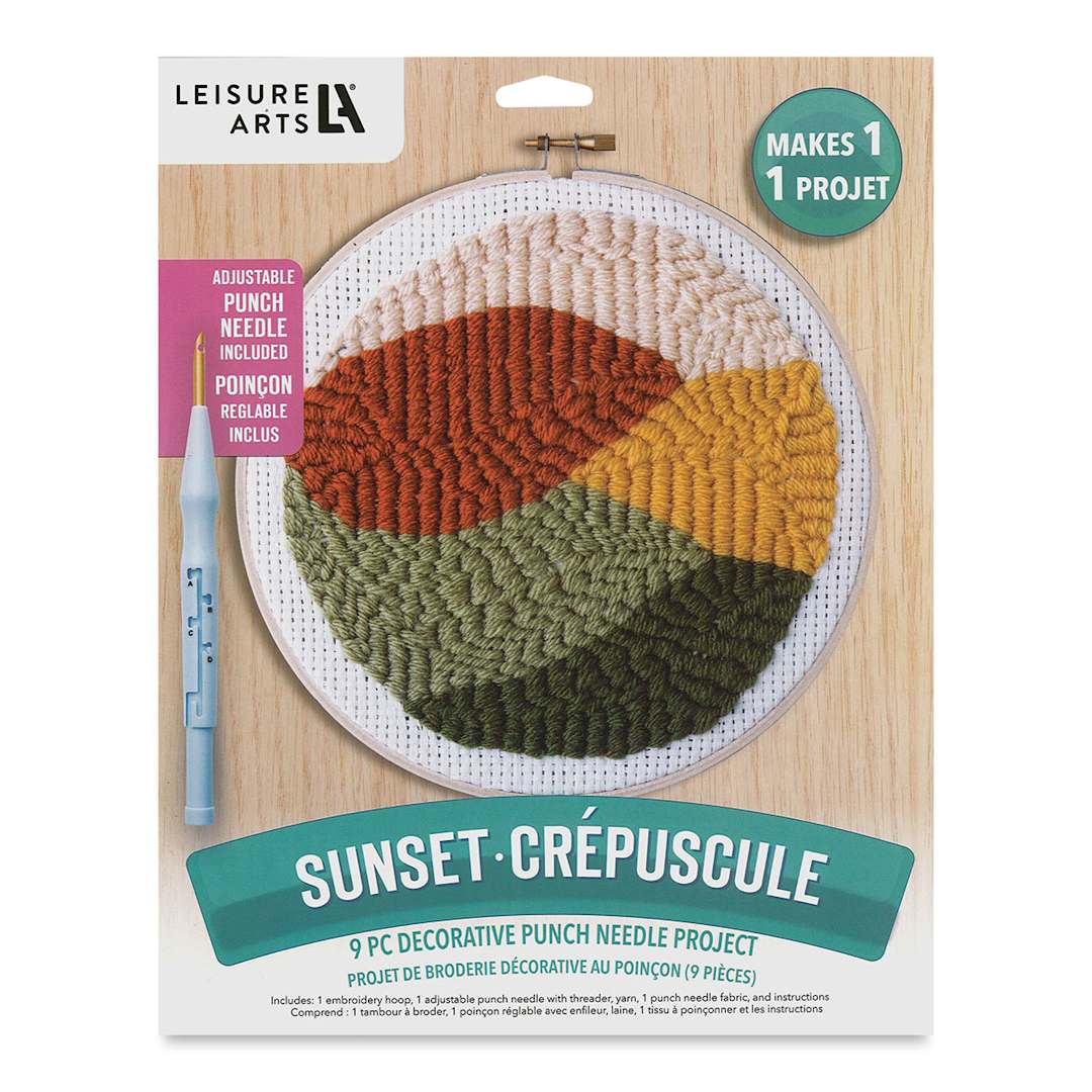 Open in modal - Leisure Arts Punch Needle Kit - Sunset, 8" (In packaging)