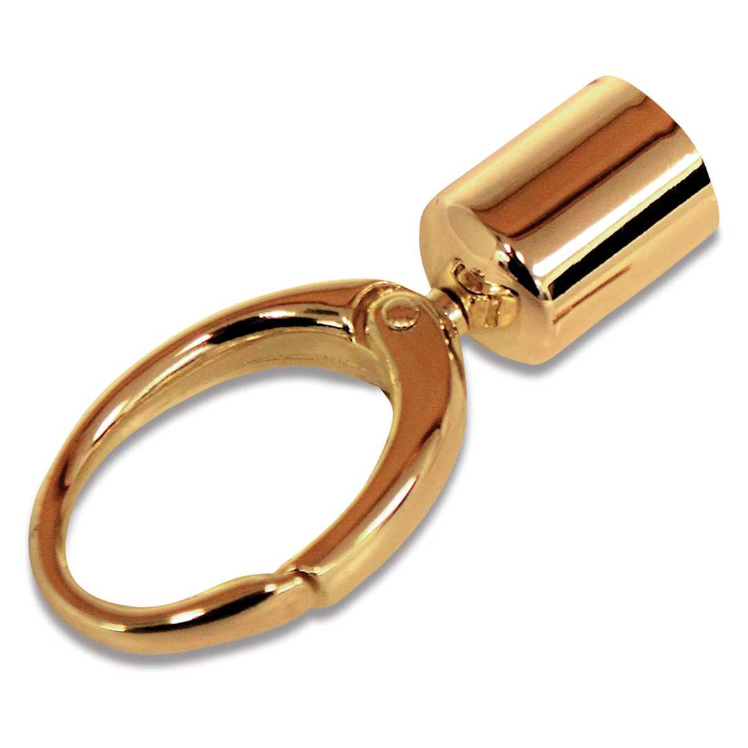 Open in modal - Realeather Tassel Clip - Goldtone Clip at angle
