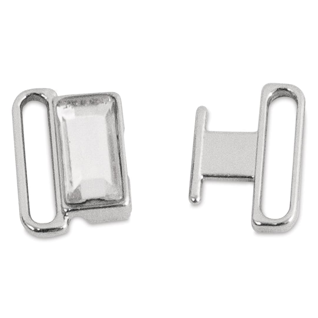 Open in modal - Big Bling Pin Clasp - Top view of both parts of Pin Clasp shown