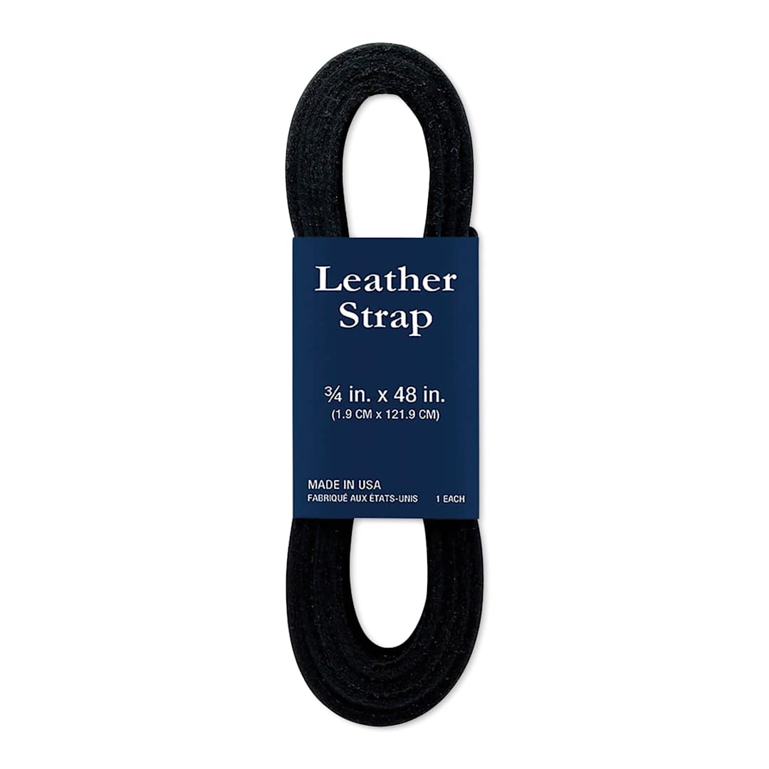 Open in modal - Realeather Leather Strip - Black, 3/4" x 48", in packaging