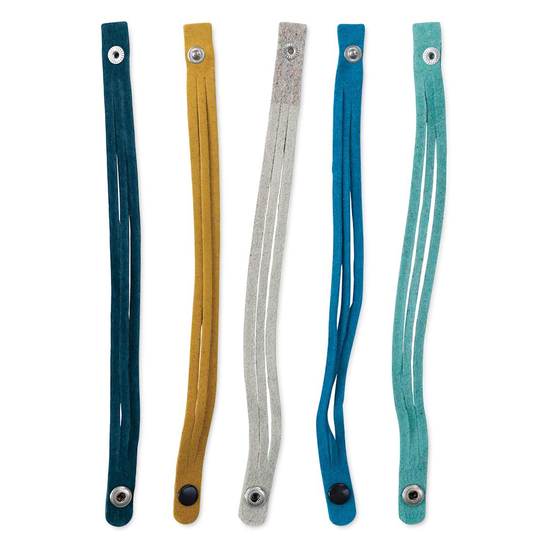 Open in modal - Realeather Suede Mystery Braid Bracelets - Assorted Colors, Set of 5