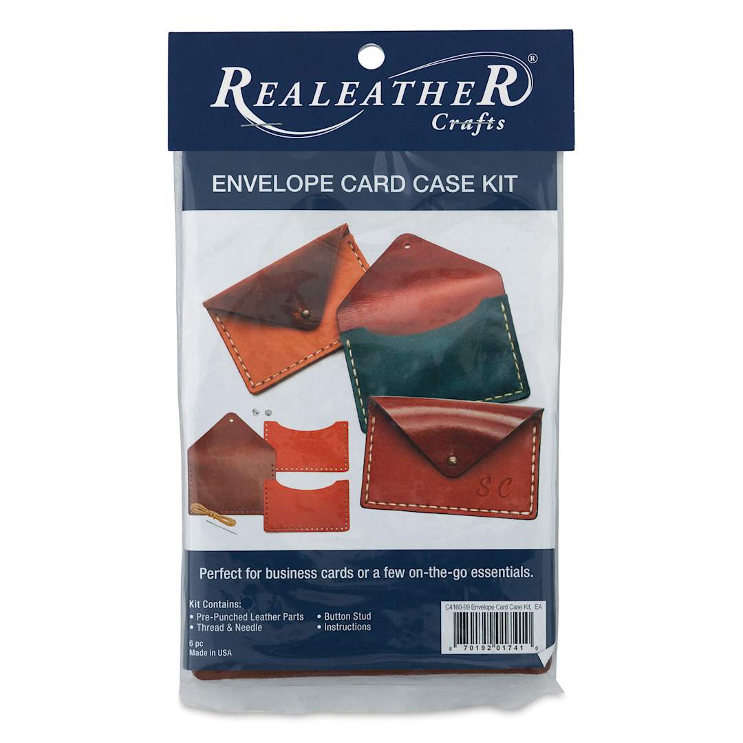 Open in modal - Realeather Envelope Card Case - 3" x 4-1/4", Kit of 6 Pieces, front of the packaging