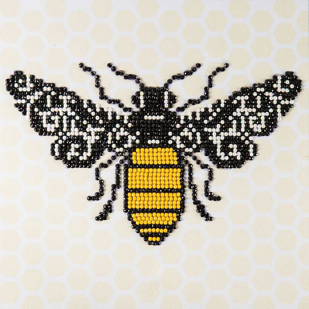 Open in modal - Leisure Arts Diamond Painting Kit - Bee, finished design