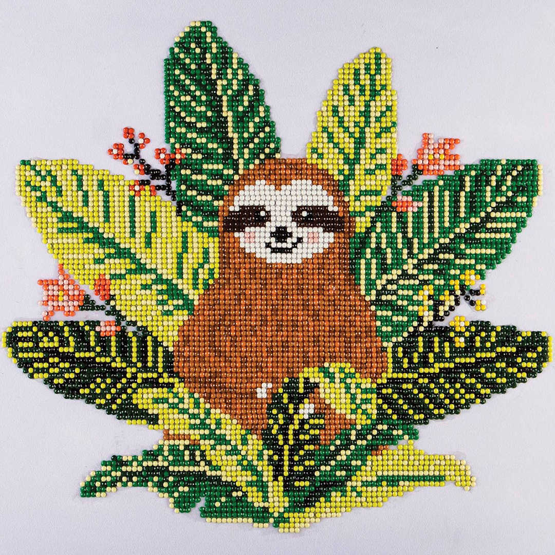 Open in modal - Leisure Arts Diamond Painting Kit - Sloth, fininshed design
