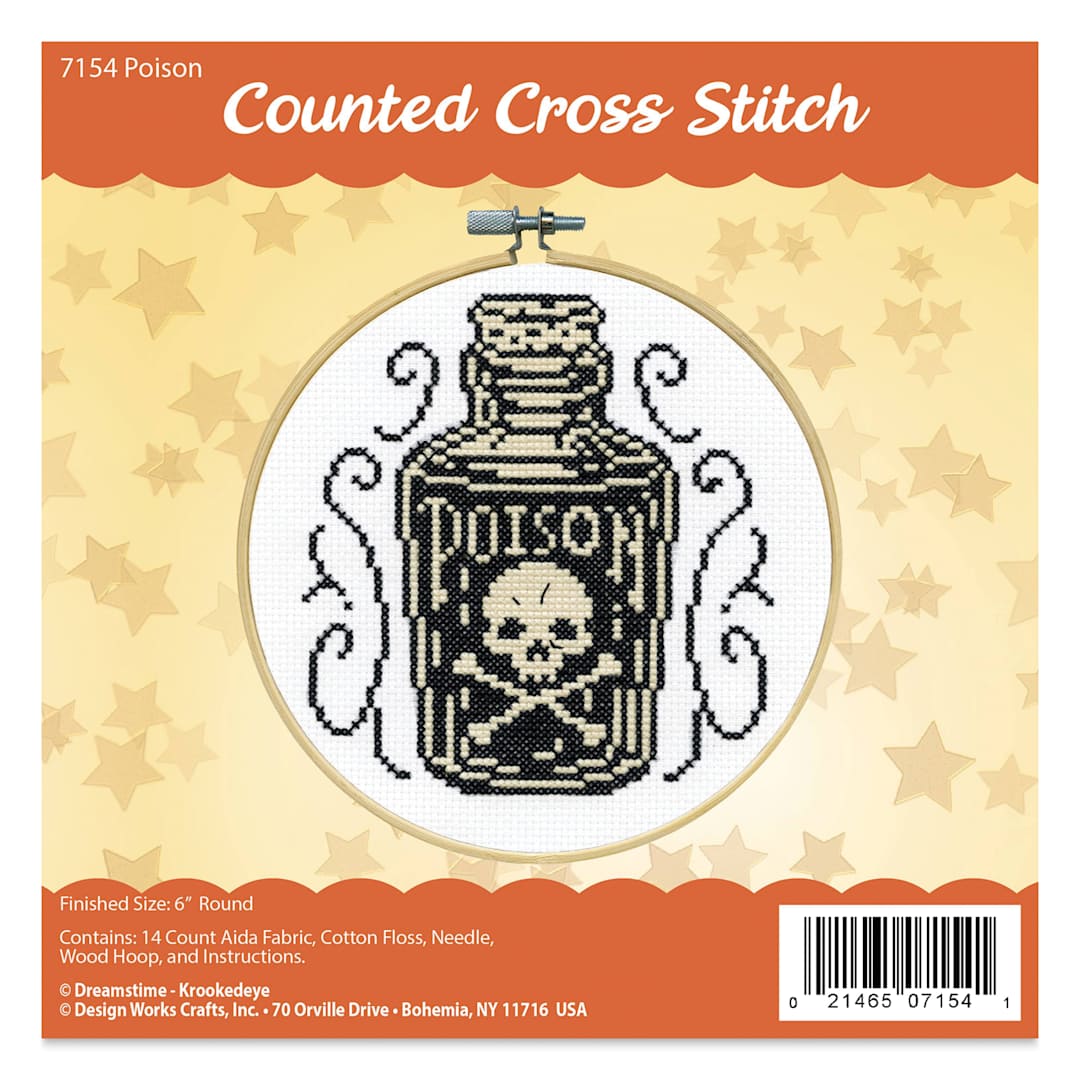 Open in modal - Design Works Counted Cross Stitch Kit - Poison, 6" - front of packaging