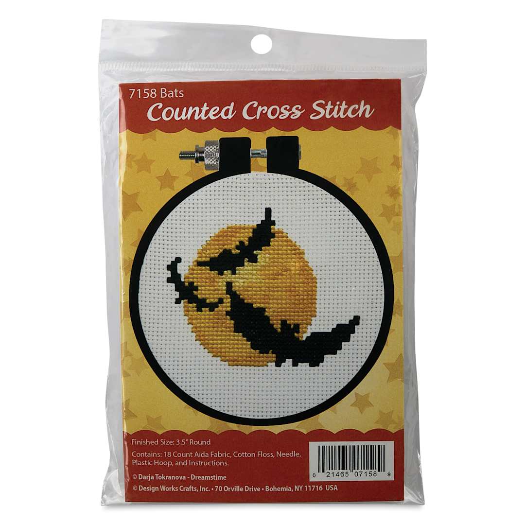 Open in modal - Design Works Counted Cross Stitch Kit - Bats, 3-1/2", front of packaging