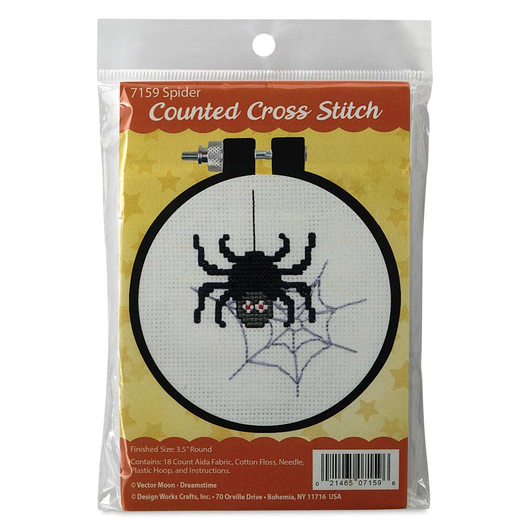 Open in modal - Design Works Counted Cross Stitch Kit - Spider, 3-1/2", front of packaging