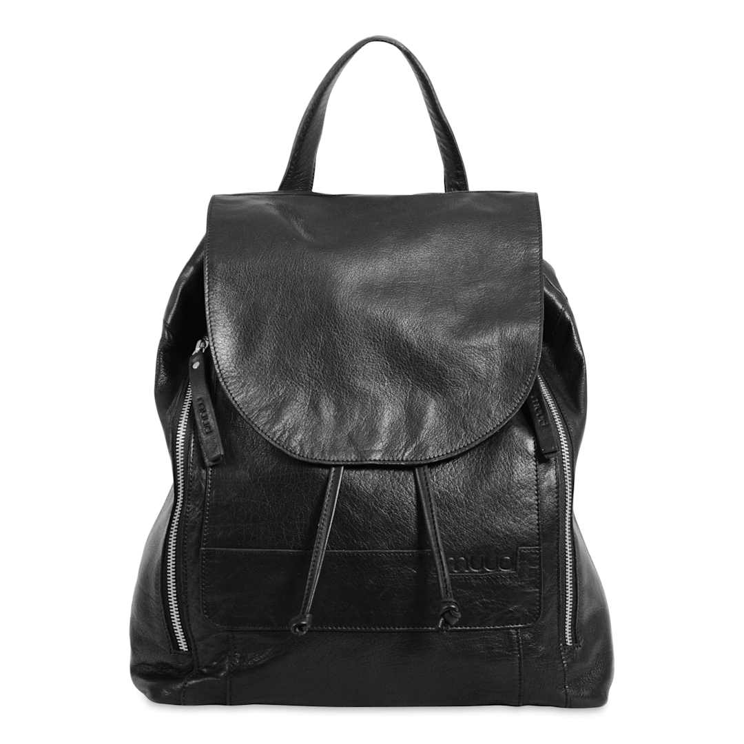 Open in modal - Muud Gimo Leather Backpack - Black - front