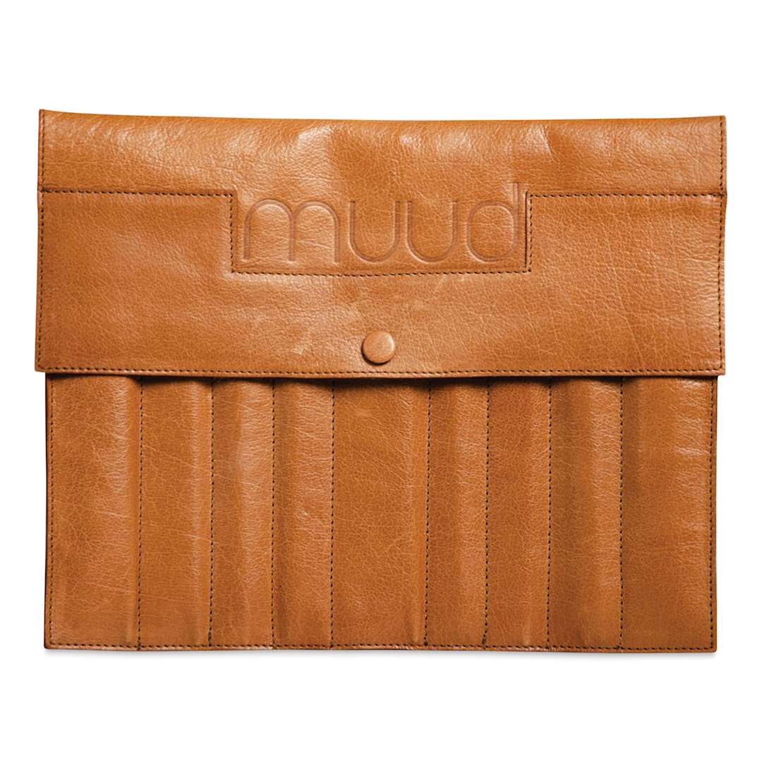 Open in modal - Muud Oslo XL Leather Double-Pointed Knitting Needle Case - Brown - front