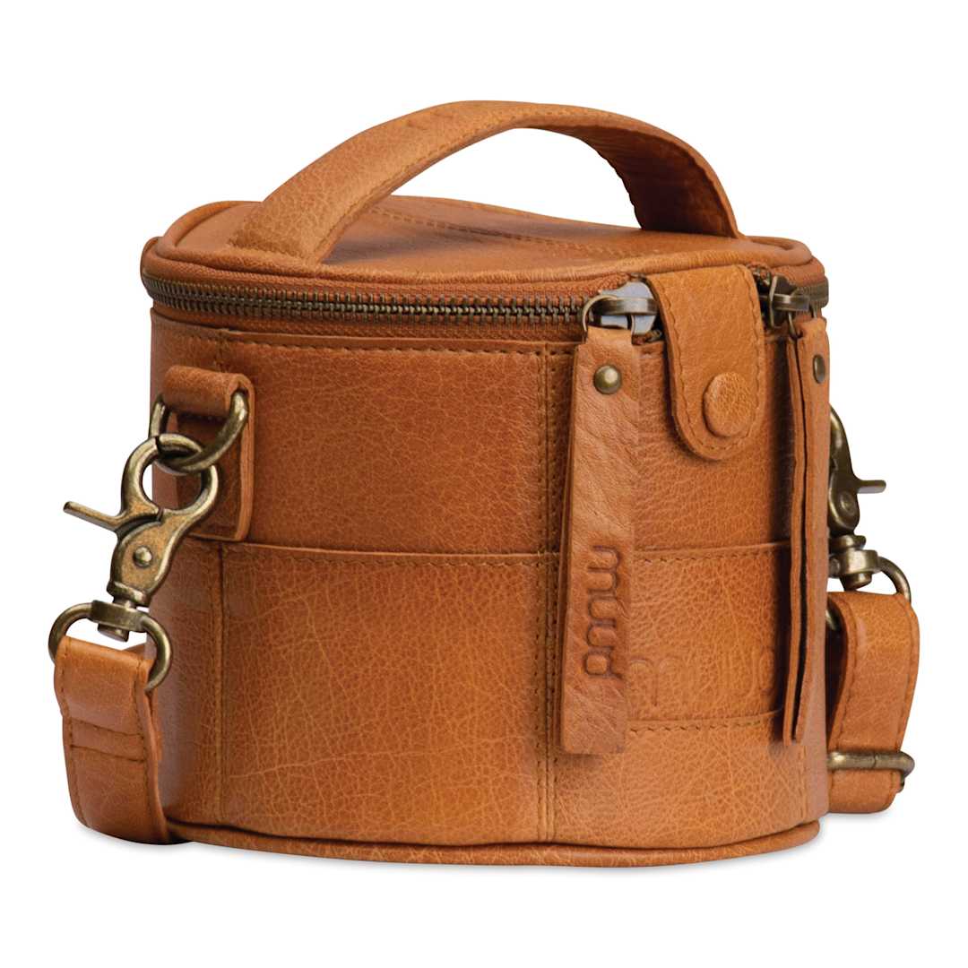 Open in modal - Muud Saturn Mini Leather Needlework Project Bag - Brown