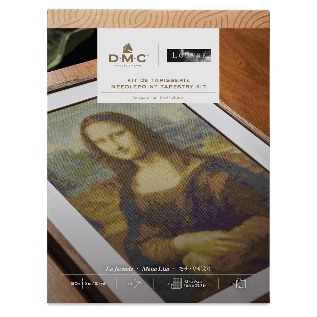 Open in modal - DMC The Museum Collection Tapestry Kit - “Mona Lisa” by Leonardo da Vinci - front of packaging