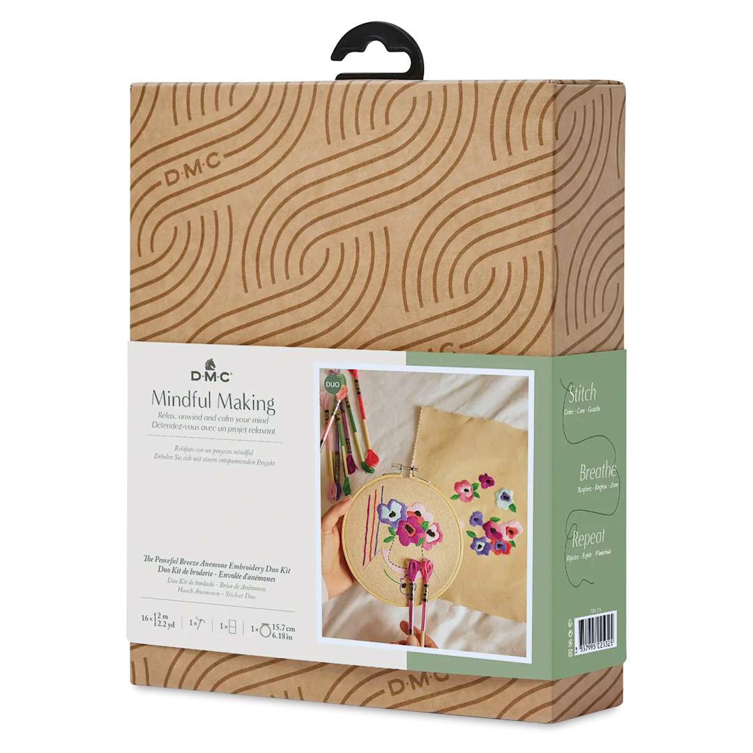 Open in modal - DMC Mindful Making Embroidery Duo Kit - Peaceful Breeze - front of packaging