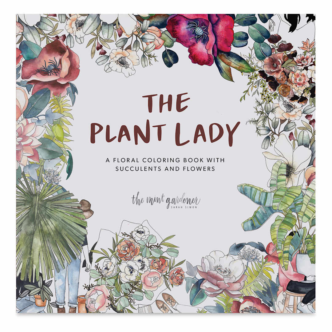 Open in modal - The Plant Lady: A Floral Coloring Book with Succulents and Flowers,Book Cover