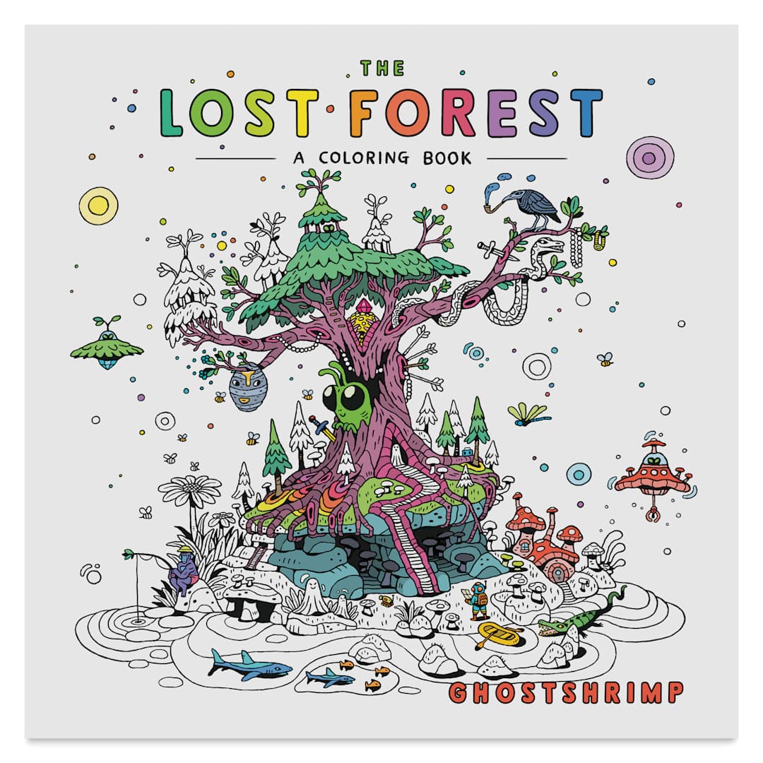 Open in modal - The Lost Forest Coloring Book, front cover