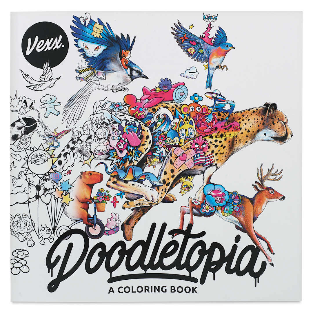 Open in modal - Doodletopia: A Coloring Book - 10" x 10", 96 Pages, front cover