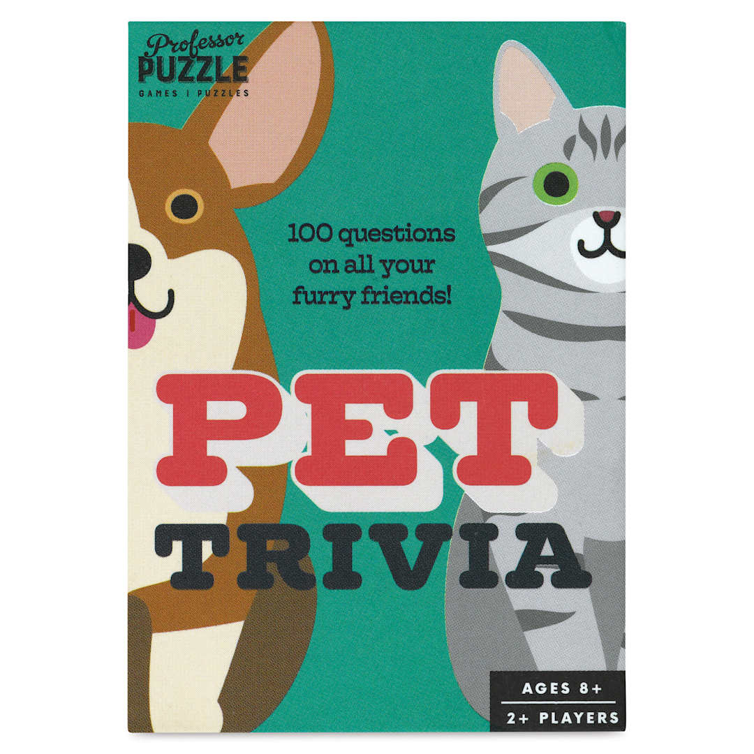 Open in modal - Professor Puzzle Mini Pet Trivia Game front of packaging