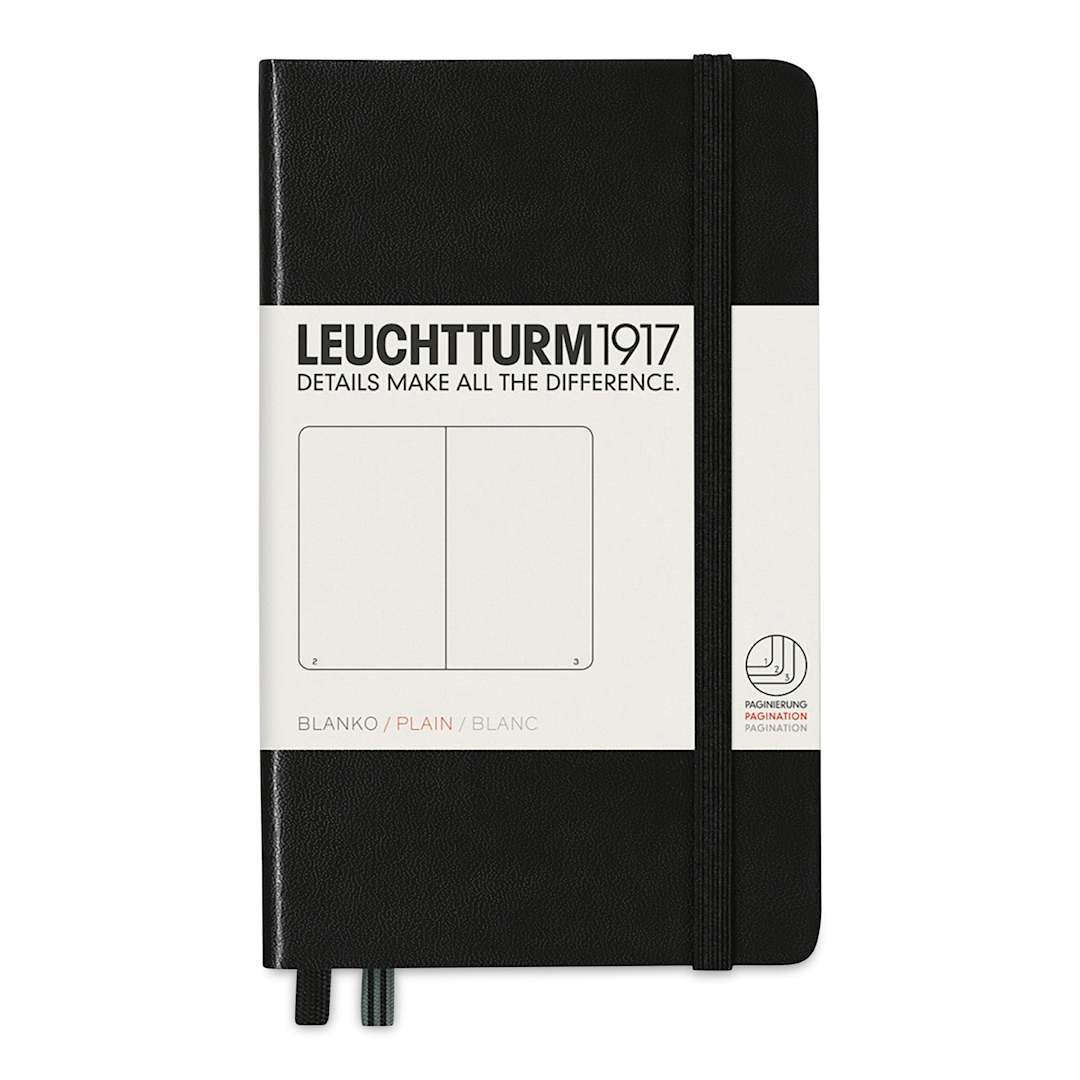 Open in modal - Leuchtturm1917 Blank Hardcover Notebook - Black, 3-1/2" x 6"