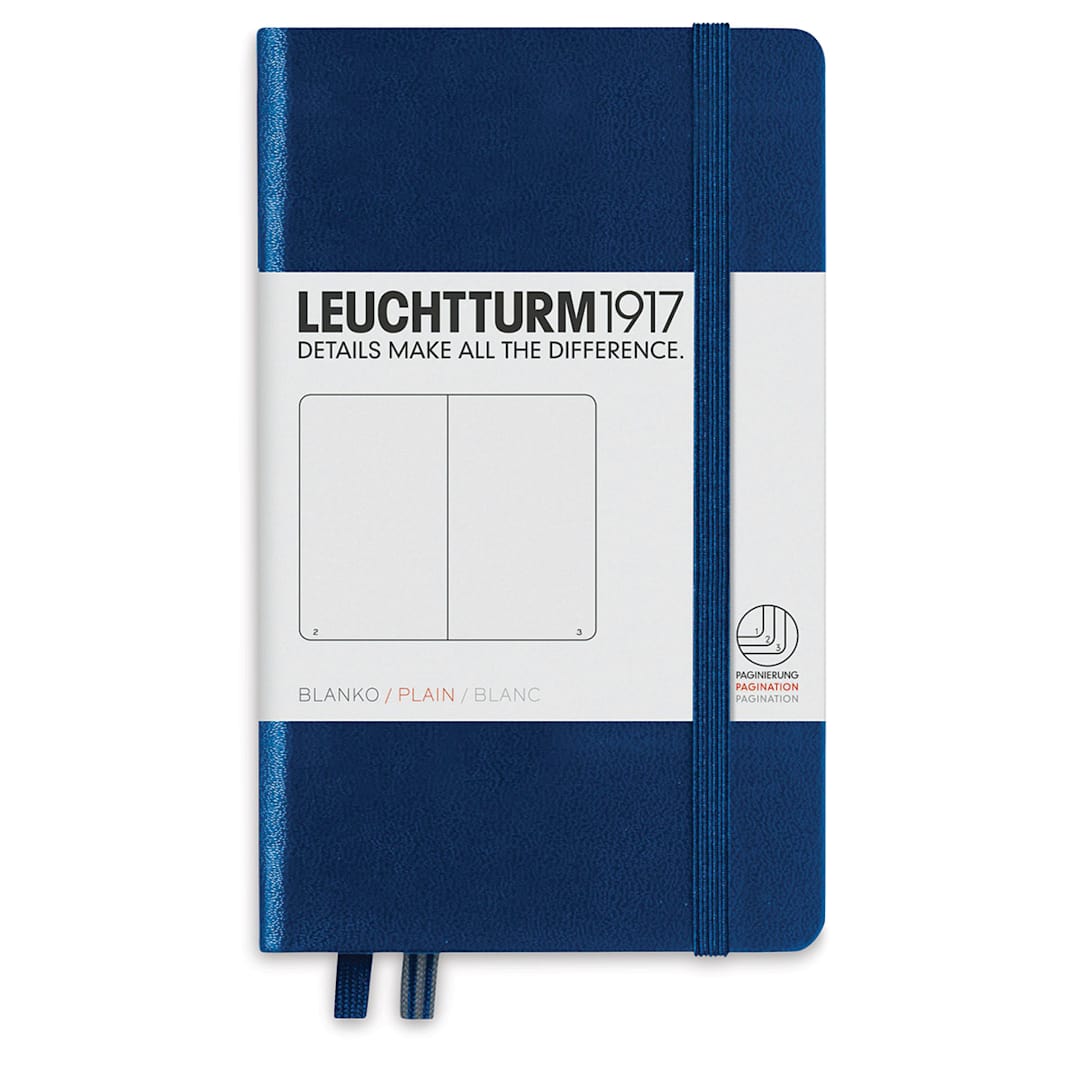 Open in modal - Leuchtturm1917 Blank Hardcover Notebook - Navy, 3-1/2" x 6"