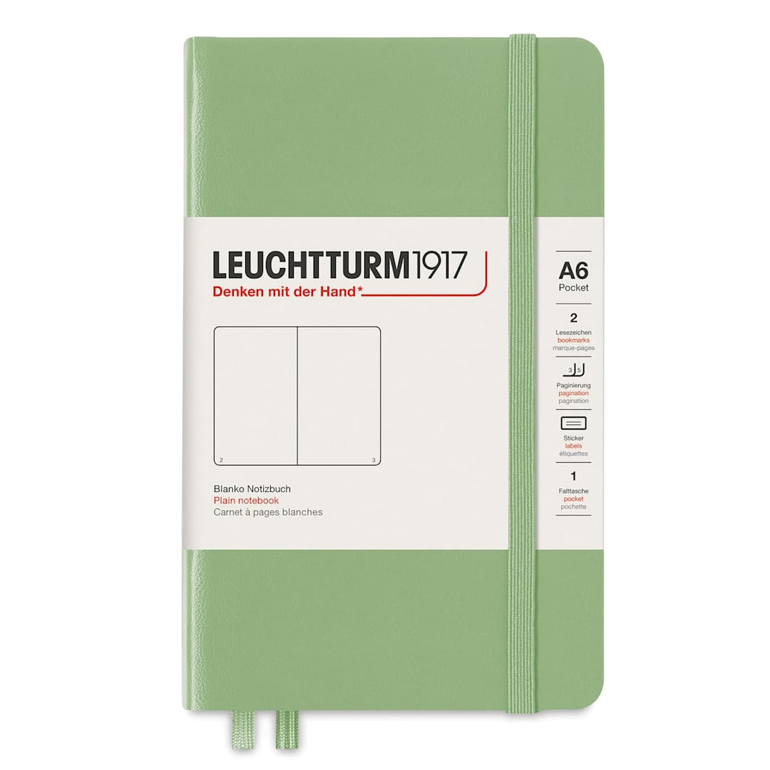 Open in modal - Leuchtturm1917 Blank Hardcover Notebook - Sage, 3-1/2" x 6"