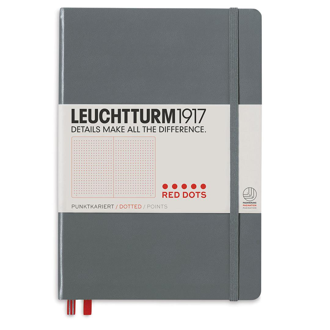 Open in modal - Leuchtturm1917 Red Dot Journal - Front of Anthracite color Journal
