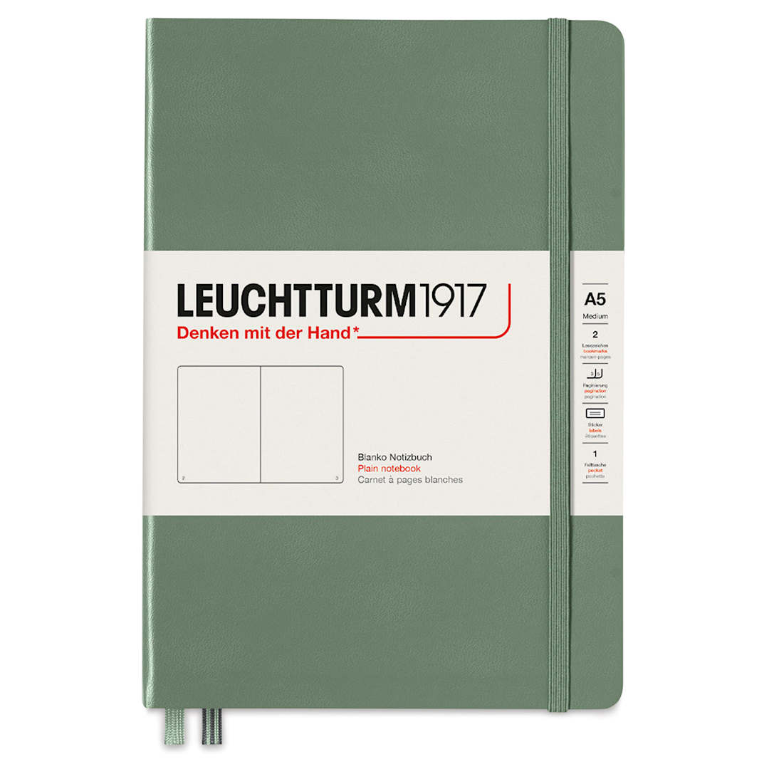 Open in modal - Leuchtturm1917 Blank Hardcover Notebook - Olive, 5-3/4" x 8-1/4"