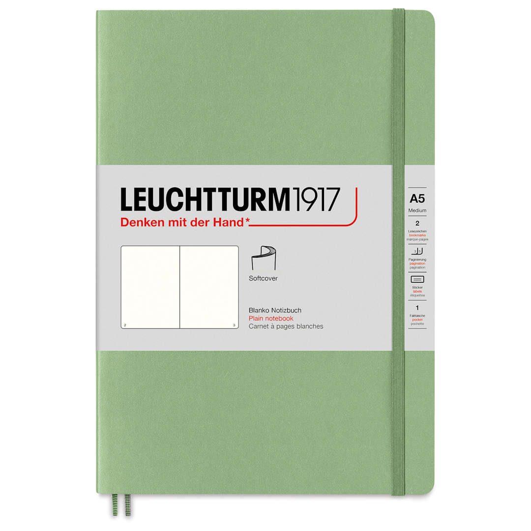 Open in modal - Leuchtturm1917 Blank Hardcover Notebook - Sage, 5-3/4" x 8-1/4"