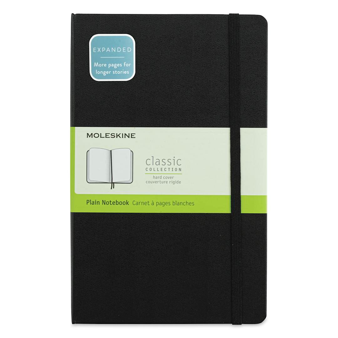Open in modal - Moleskine Classic Expanded Hardcover Notebook - Blank, Black, Large, 8-1/4" x 5"