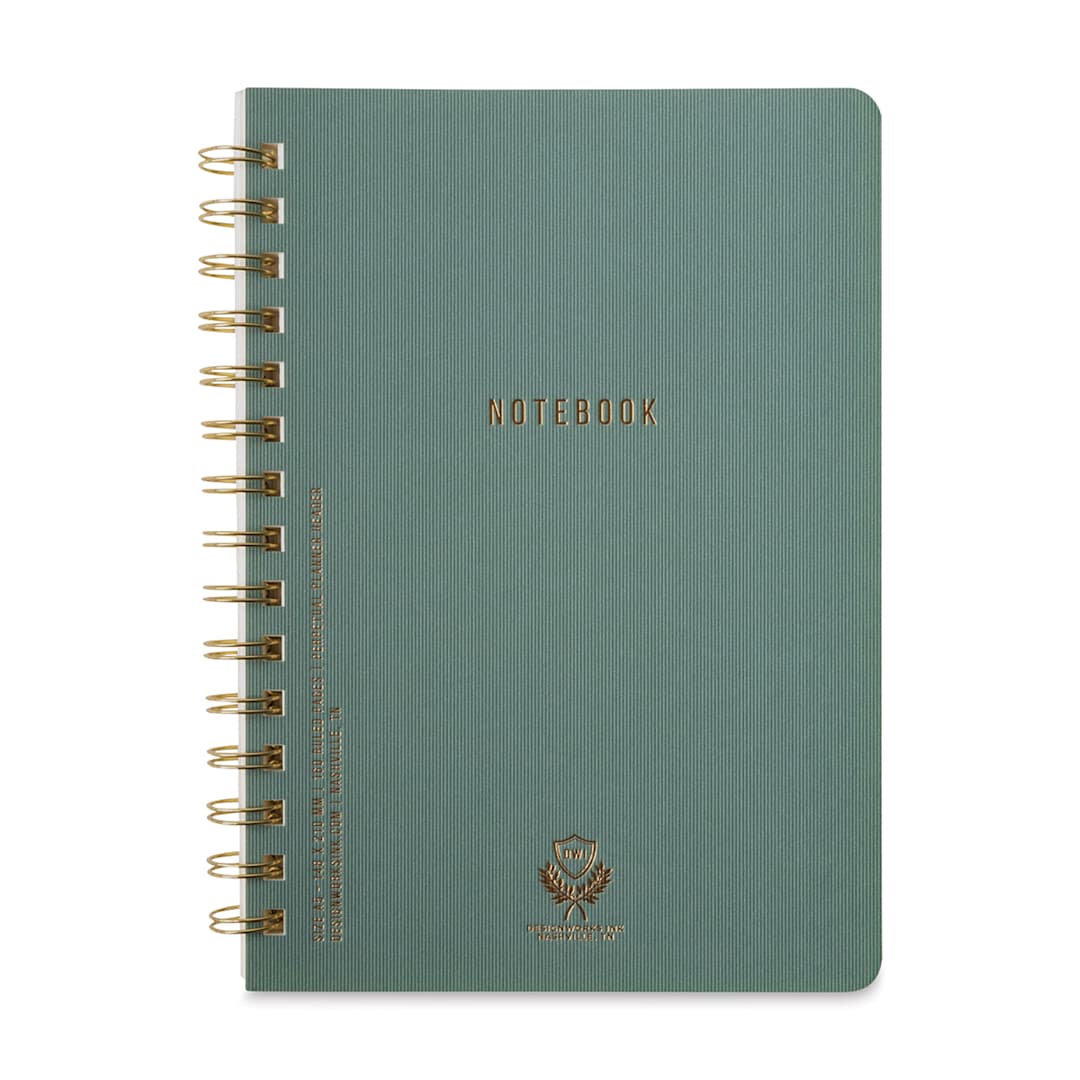 Open in modal - DesignWorks Ink Twin Wire Bound Crest Notebook - Juniper (cover)