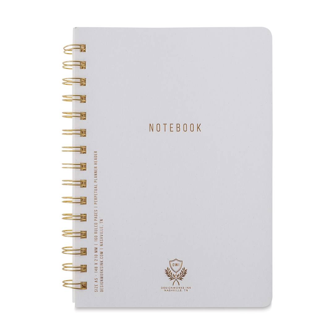 Open in modal - DesignWorks Ink Twin Wire Bound Crest Notebook - Ivory (cover)