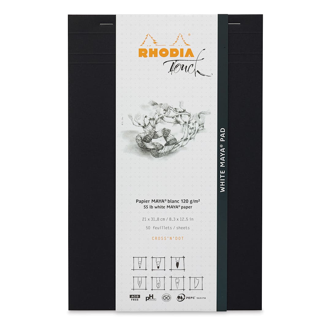 Open in modal - Rhodia Touch Maya Pads-White, Cross-Dot 8" x 11" - front of packaging