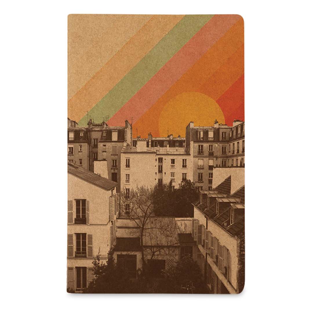 Open in modal - Denik Layflat Lined Kraft Notebook - Rainbow Sky, 5-1/4" x 8-1/4" (Cover)