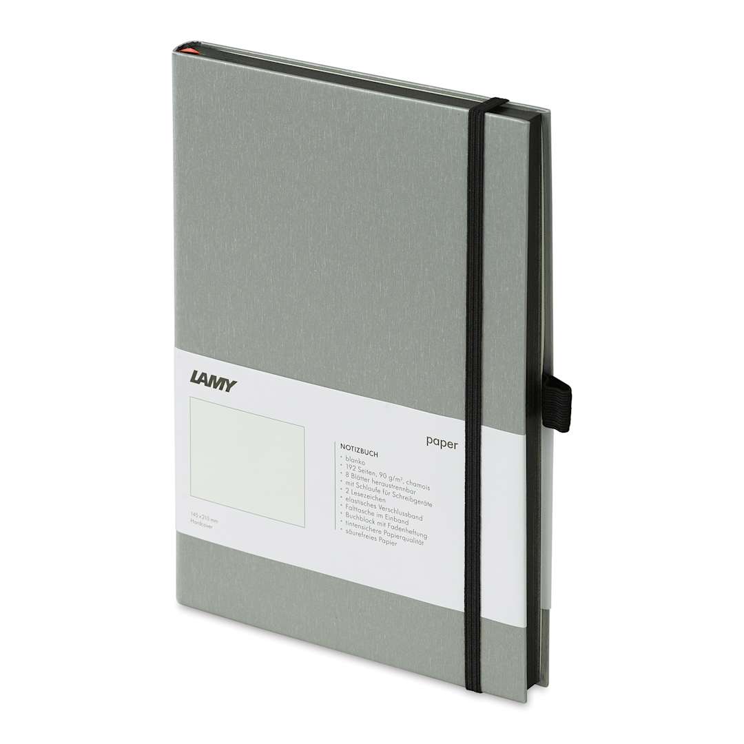 Open in modal - Lamy Hardcover Notebook - Black, Blank, 5.8" x 8.3" (side view)