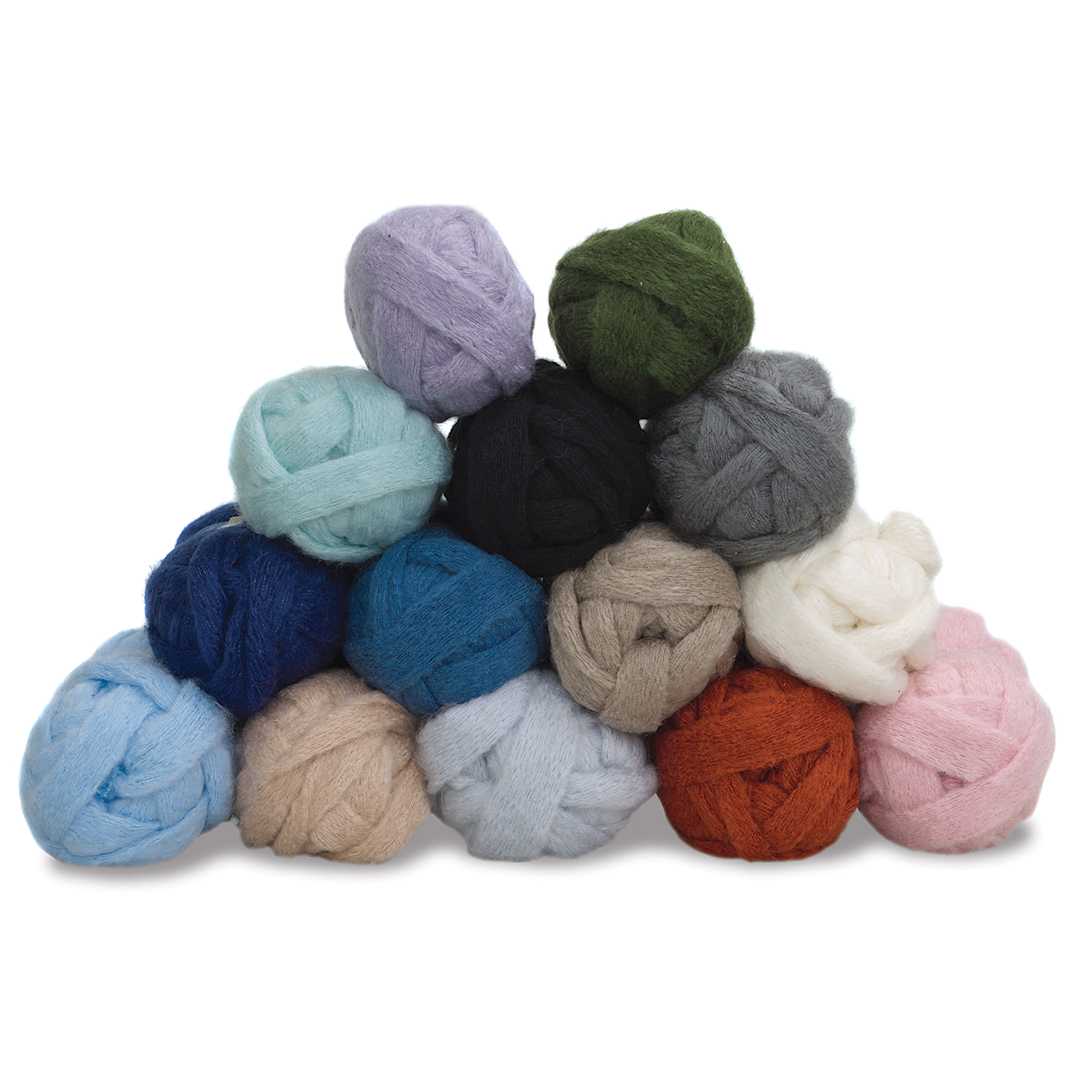 Open in modal - Premier Yarn Couture Jazz Yarn - Pyramid of Yarn skeins showing range of colors available