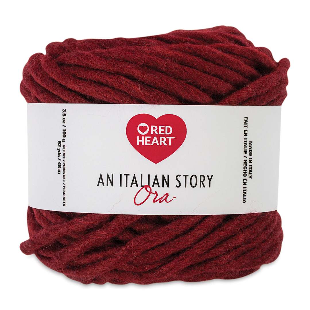 Open in modal - An Italian Story Ora Yarn - Front of ball of Barola or Wine color Yarn
