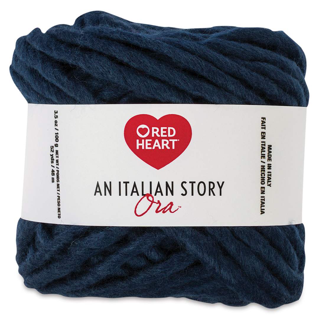 Open in modal - An Italian Story Ora Yarn - Front of ball of Notte or Midnight Blue color Yarn