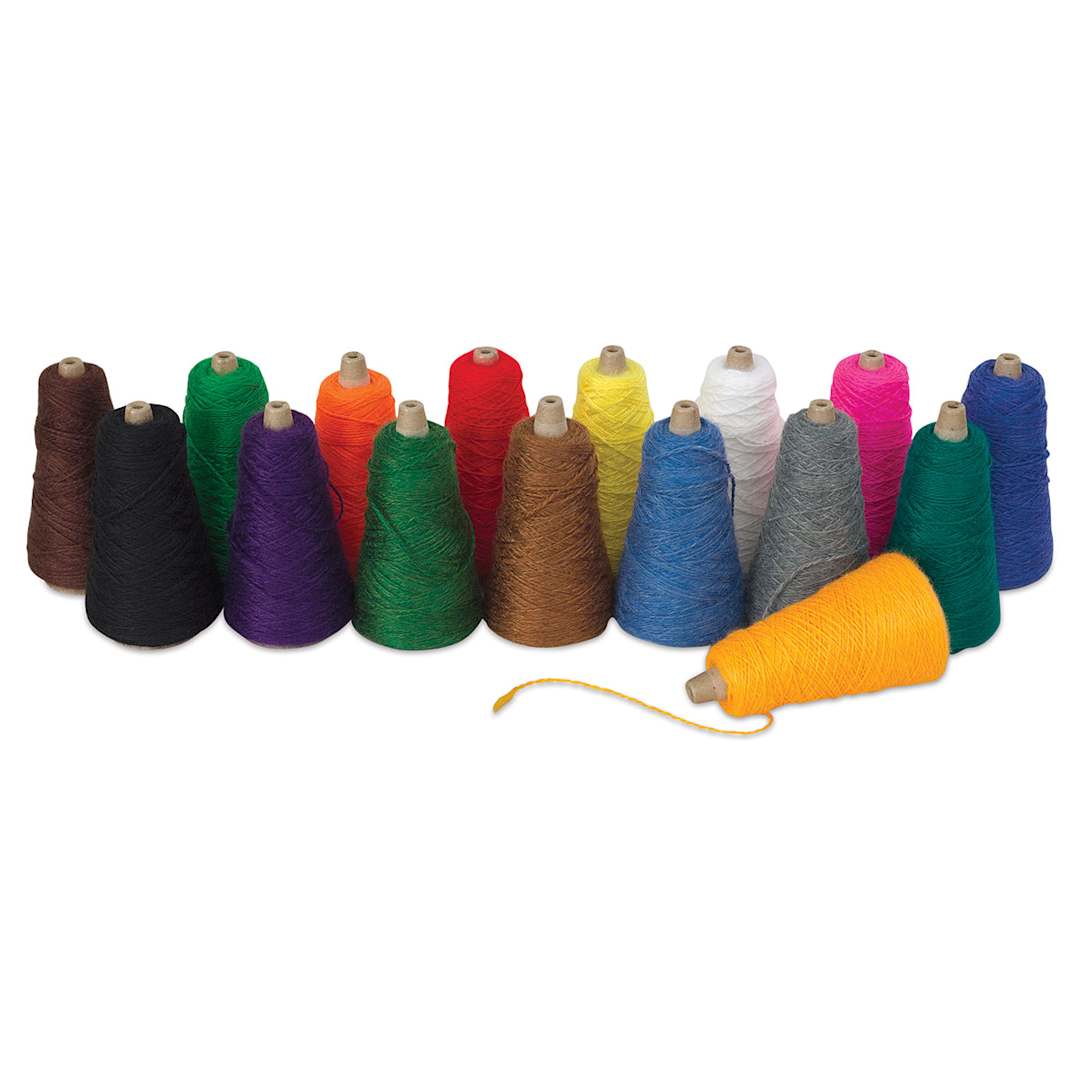 Open in modal - Trait-tex Bright Intermediate Rug Yarn - Components of 2-ply set of 16 colors