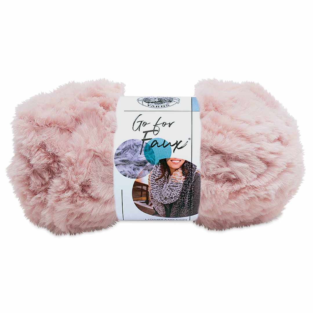 Open in modal - Lion Brand Go For Faux Yarn - Pink Poodle, 65 yds