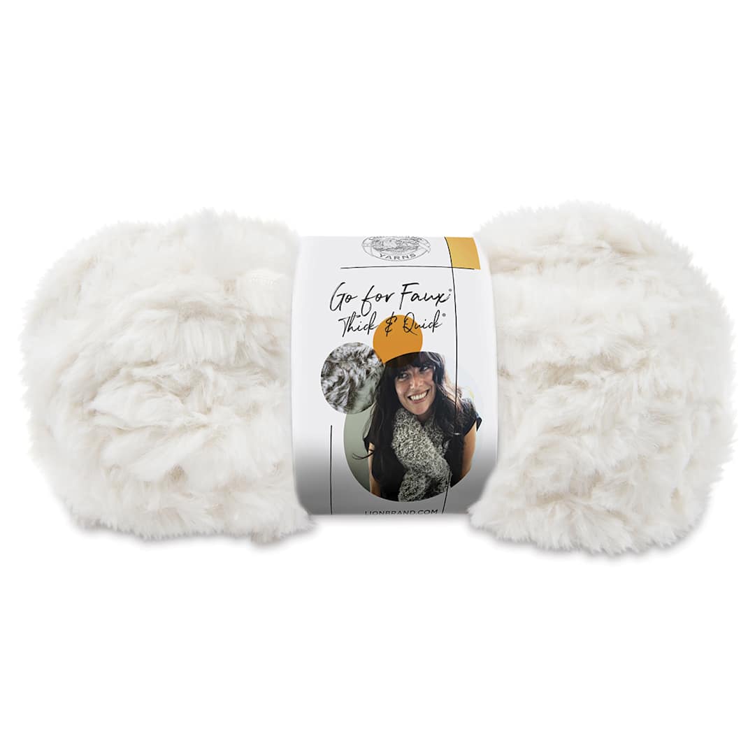 Open in modal - Lion Brand Go For Faux Thick And Quick Yarn - Baked Alaska, 24 yds