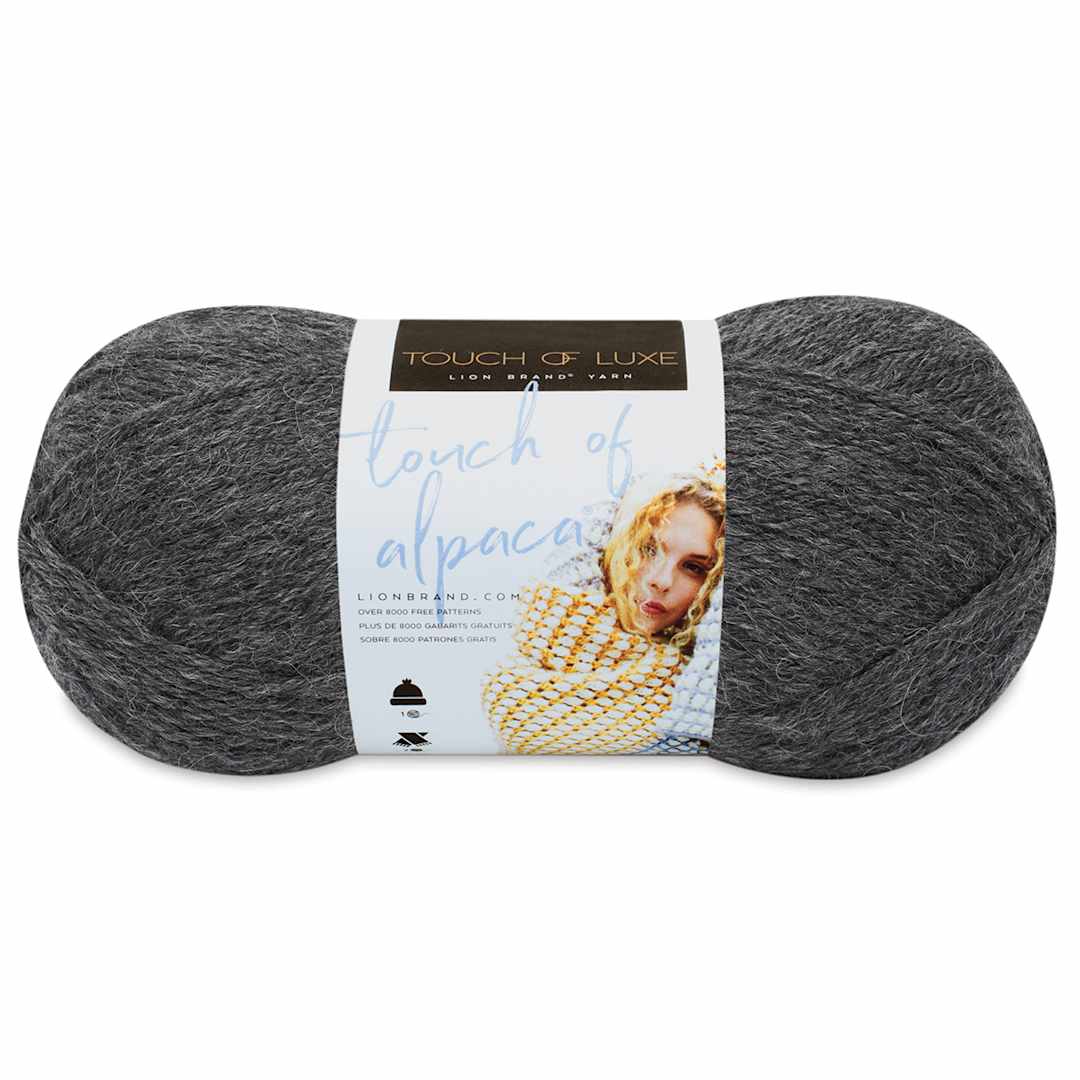 Open in modal - Lion Brand Touch of Alpaca Yarn - Charcoal