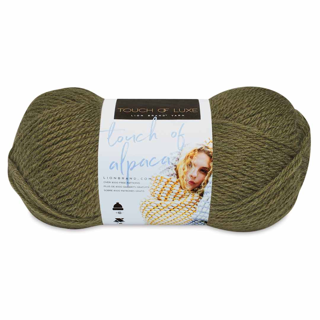 Open in modal - Lion Brand Touch of Alpaca Yarn - Olive