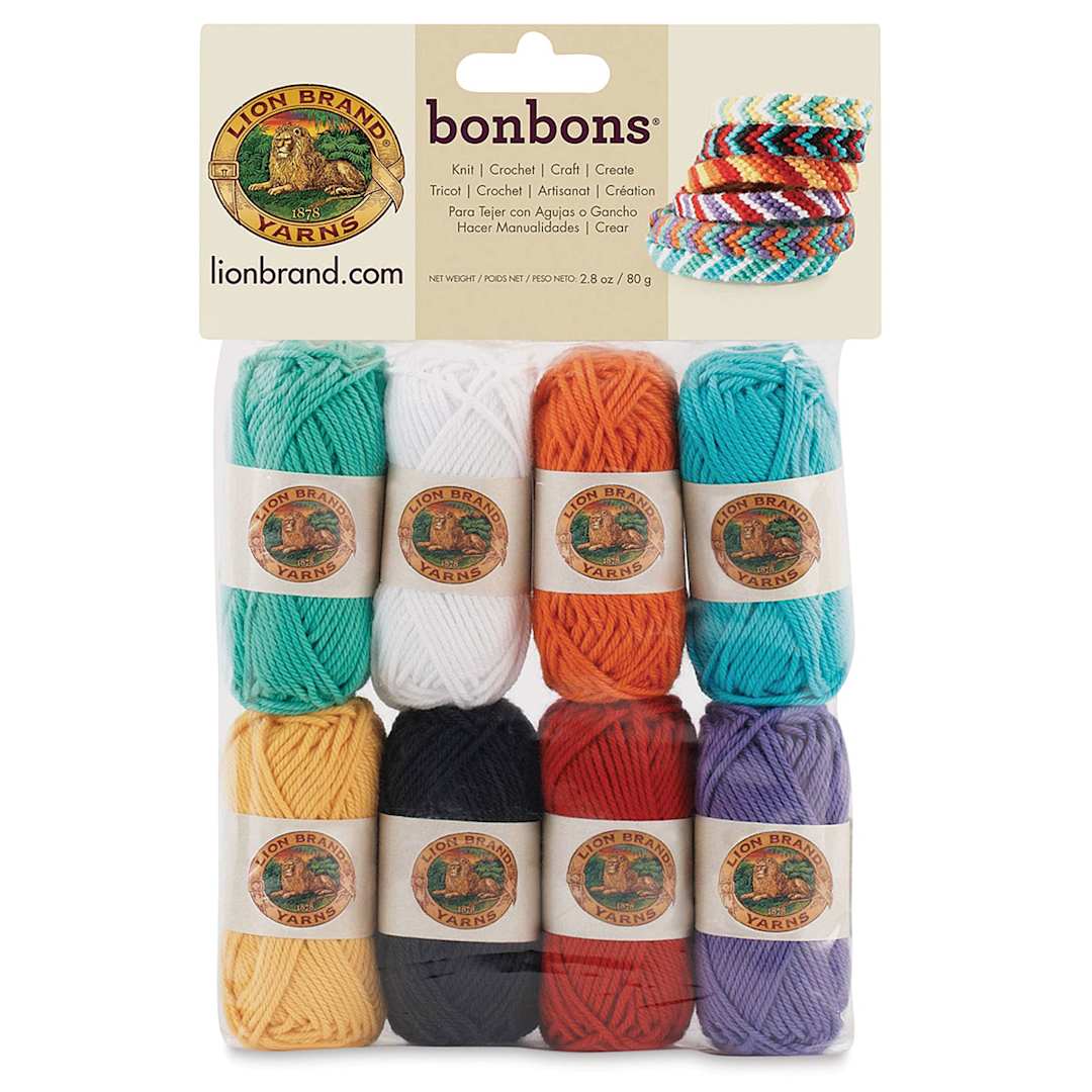 Open in modal - Lion Brand Bonbons Yarn - Beach, Package of 8